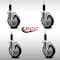 Service Caster 5'' SS Black Poly Swivel 1-1/8'' Expanding Stem Caster Set with Brake, 4PK SCC-SSEX20S514-PPUB-BLK-TLB-118-4 - alternate 2